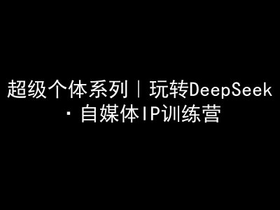 超级个体系列,玩转DeepSeek·自媒体IP训练营,deepseek教程-副业网创资源站