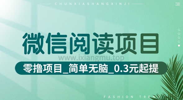 微信阅读项目_零撸项目+简单无脑+0.3元起提(六大平台合集汇总)-副业网创资源站