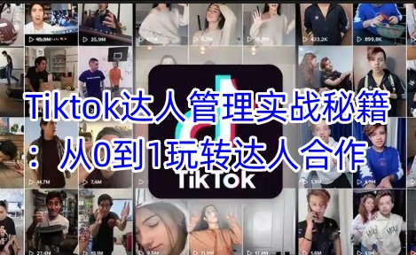 Tiktok达人管理实战秘籍:从0到1玩转达人合作-副业网创资源站